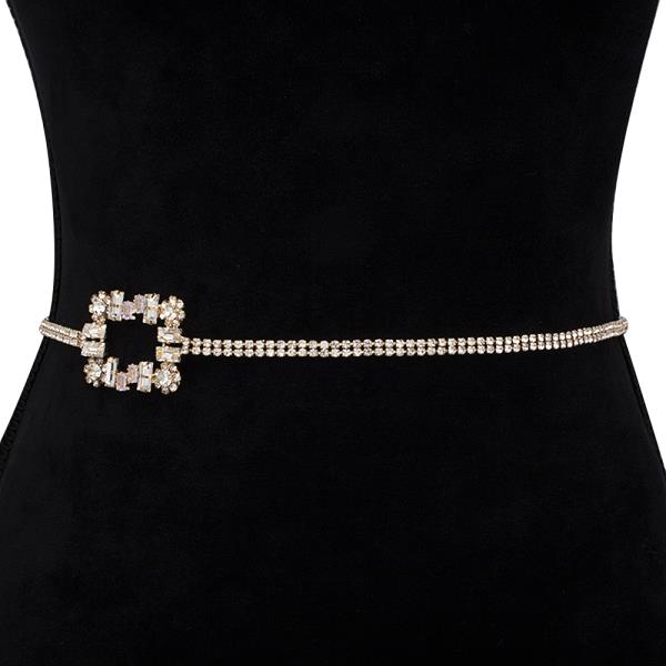 RHINESTONE SQUARE HOOK BELT