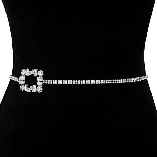RHINESTONE SQUARE HOOK BELT