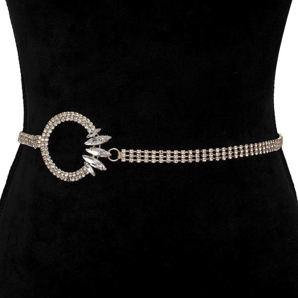 RHINESTONE ROUND OPEN FASHION HOOK BELT