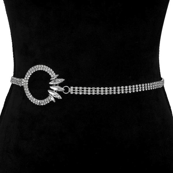 RHINESTONE ROUND OPEN FASHION HOOK BELT