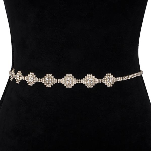 RHINESTONE SHAPE HOOK BELT