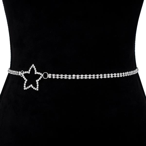 RHINESTONE OPEN STAR HOOK BELT