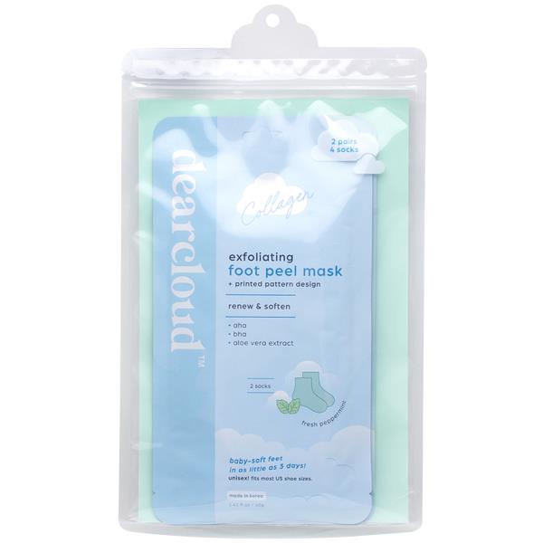 DEARCLOUD COLLAGEN EXFOLIATING 2 PAIRS FOOT PEEL MASK SET