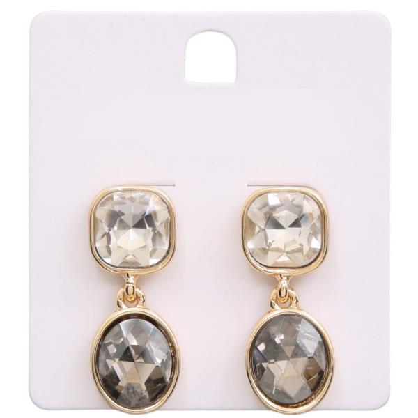 SQUARE OVAL LINK DANGLE EARRING