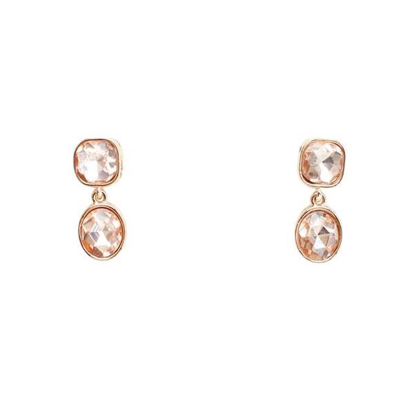 SQUARE OVAL LINK DANGLE EARRING