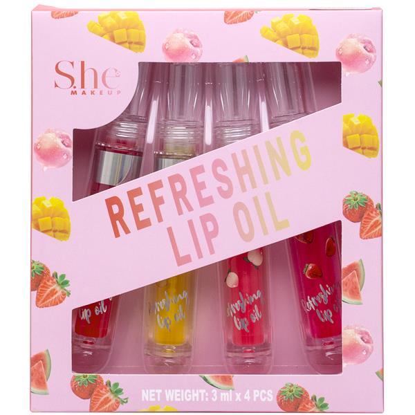 SHE MAKEUP 4PC REFRESHING LIP OIL