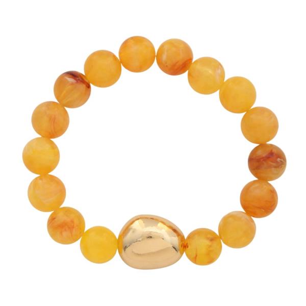 METAL BEAD ACETATE BEADED BRACELET