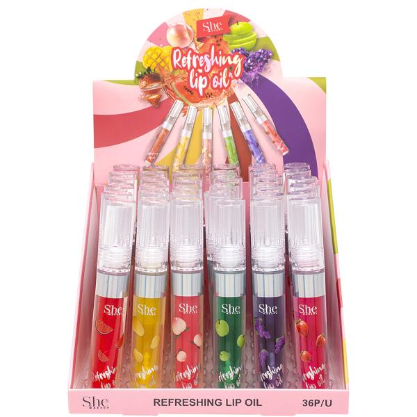 SHE MAKEUP REFRESHING LIP OIL (36 UNITS)