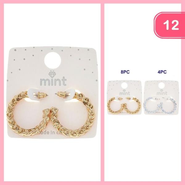 TEXTURED HOOP EARRING (12 UNITS)