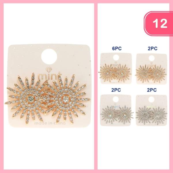 RHINESTONE SUN EARRING (12 UNITS)