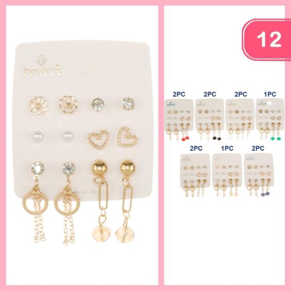 MIXED EARRING SET (12 UNITS)