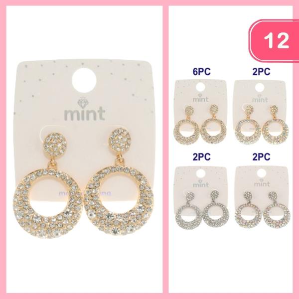 DANGLE RHINESTONE EARRINGS (12 UNITS)