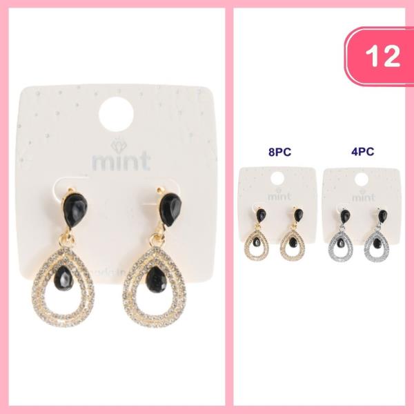 RHINESTONE DANGLE EARRINGS (12 UNITS)