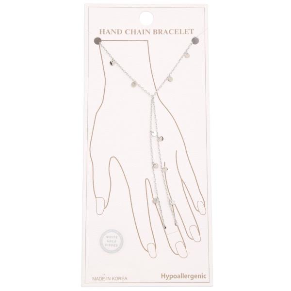 DAINTY COIN GOLD DIPPED HAND CHAIN BRACELET