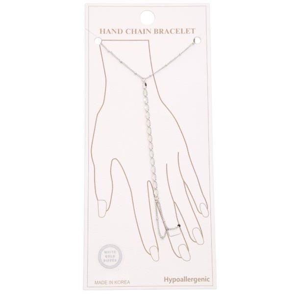 OVAL LINK GOLD DIPPED HAND CHAIN BRACELET
