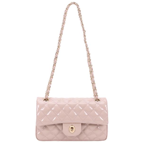 QUILTED GLOSSY CROSSBODY BAG