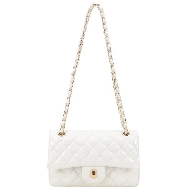 QUILTED GLOSSY CROSSBODY BAG