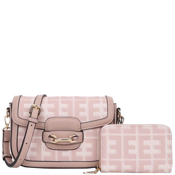 2IN1 PATTERN PRINT CROSSBODY W WALLET SET