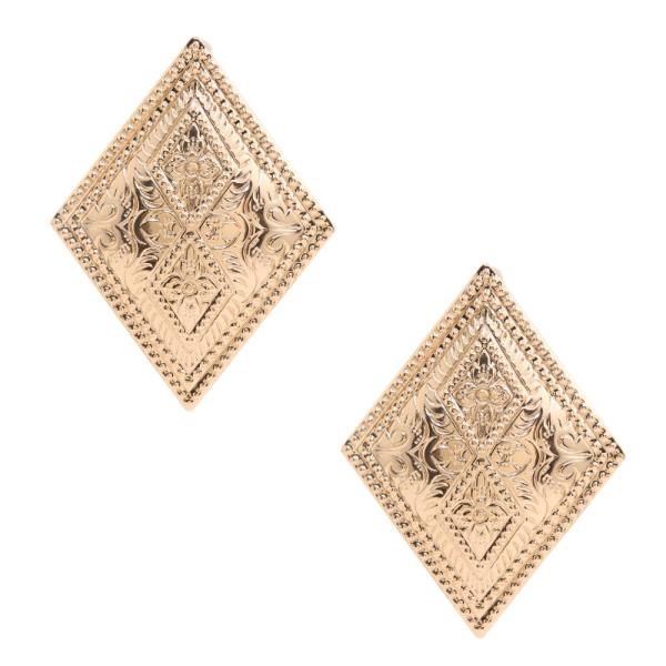 TEXTURED METAL SHAPE EARRING