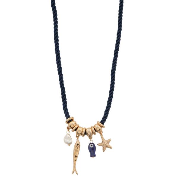 SEA LIFE MULTI CHARM ROPE NECKLACE