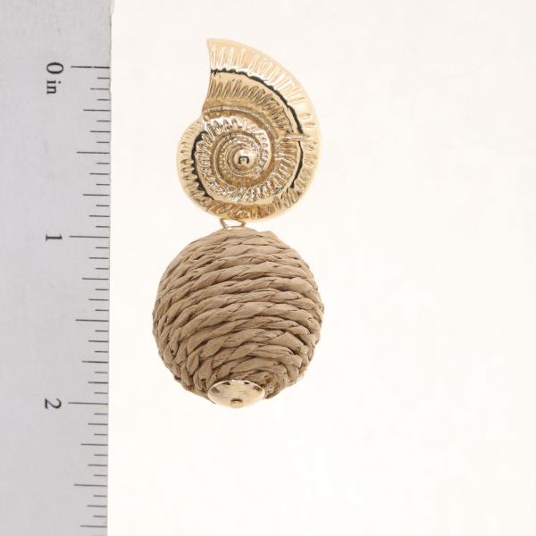 SEASHELL TWINE BEAD DANGLE EARRING