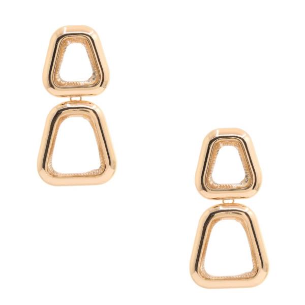 TRANSPARENT BEAD SHAPE METAL DANGLE EARRING
