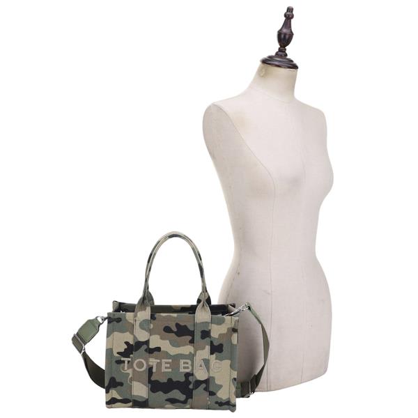 TEXTURE PRINTED TOTE SATCHEL BAG