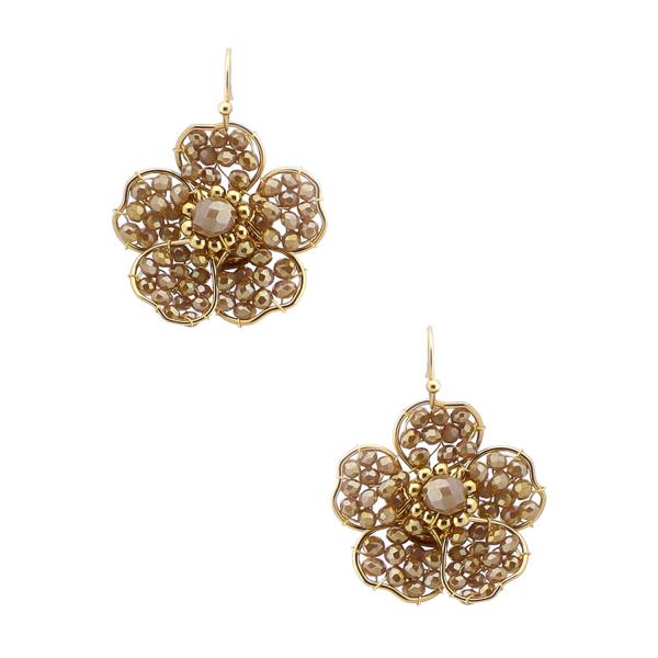 BEAD FLOWER DANGLE EARRING