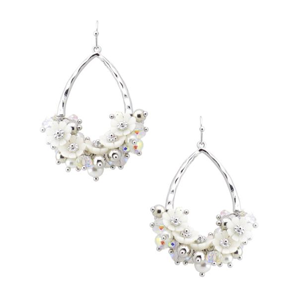 PEARL MULTI BEAD TEARDROP DANGLE EARRING