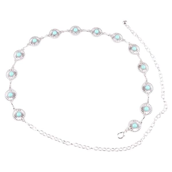 WESTERN TQ STONE METAL CHAIN BELT