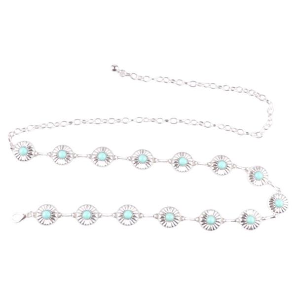 WESTERN TQ STONE METAL CHAIN BELT