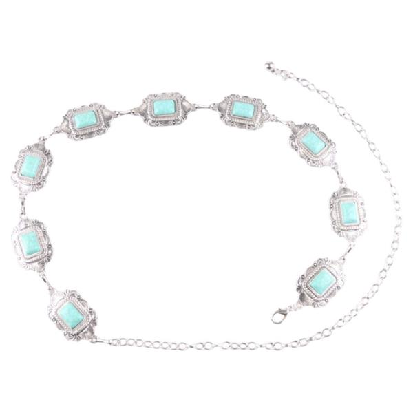 WESTERN TQ STONE METAL CHAIN BELT