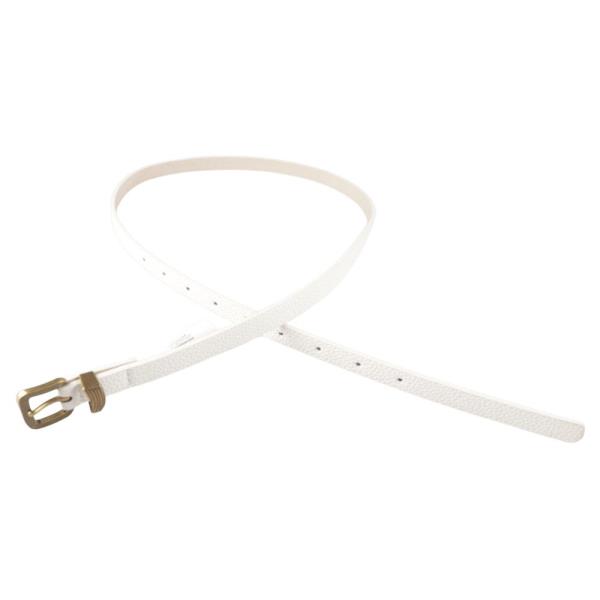 FAUX LEATHER TEXTURED METAL BUCKLE SLIM BELT SET