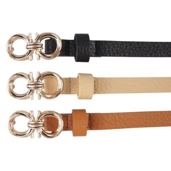 PLUS SIZE FAUX LEATHER DOUBLE ROUND BUCKLE BELT 3 PC SET