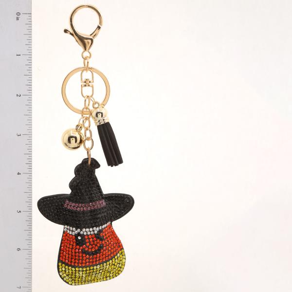 CANDY CORN HALLOWEEN RHINESTONE KEYCHAIN
