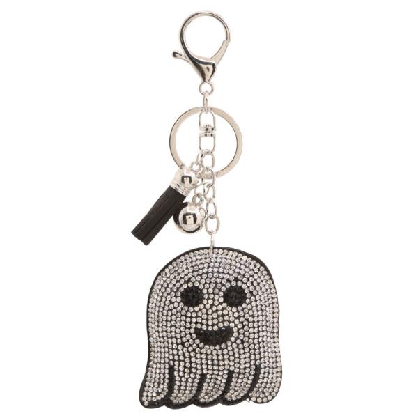 GHOST HALLOWEEN RHINESTONE KEYCHAIN