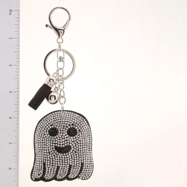GHOST HALLOWEEN RHINESTONE KEYCHAIN