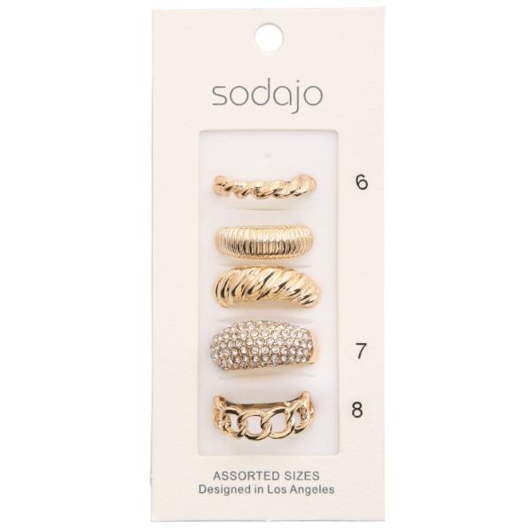 SODAJO METAL ASSORTED RING SET