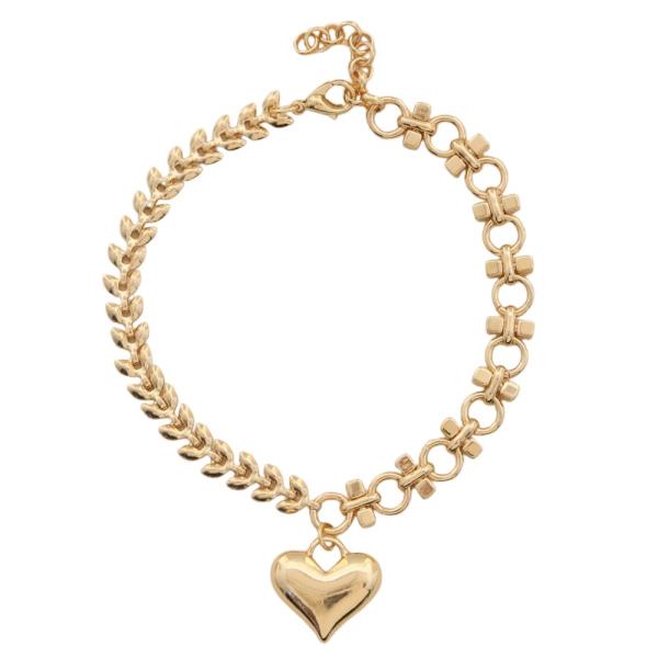 SODAJO PUFFY HEART GOLD DIPPED BRACELET