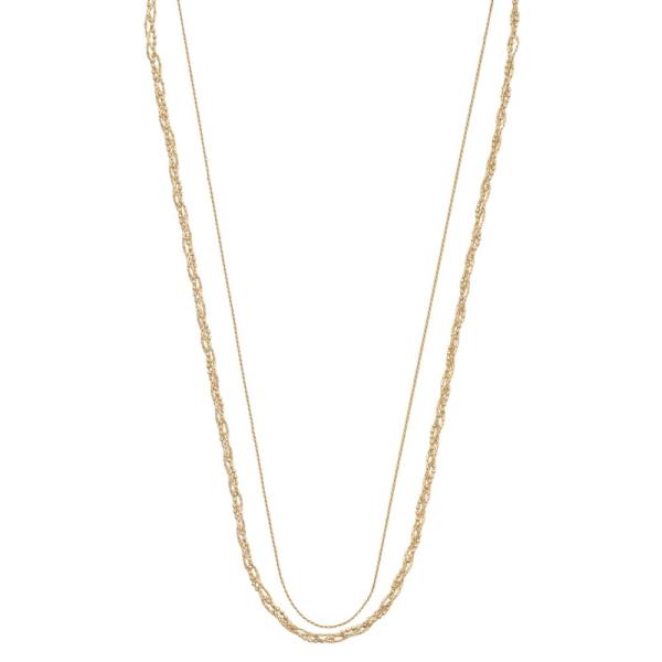 SODAJO LAYERED METAL GOLD DIPPED NECKLACE