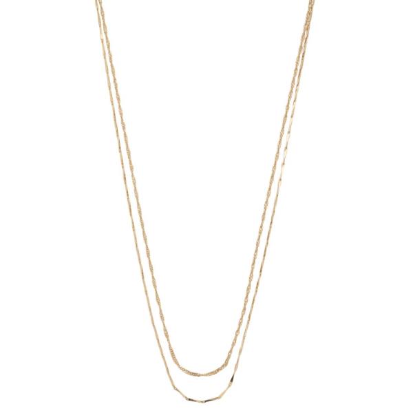 SODAJO DAINTY LINK LAYERED GOLD DIPPED NECKLACE