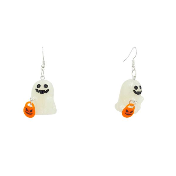HALLOWEEN TRICK O TREAT GHOST DANGLE EARRING