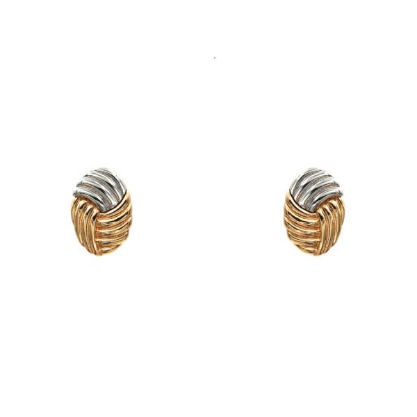 TWO TONE RIDGED KNOT STUD EARRING