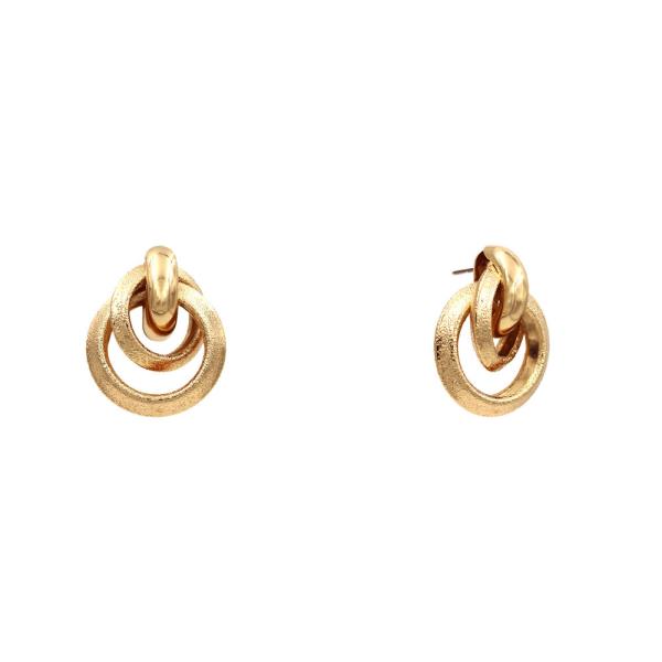 TEXTURED LINKED CIRCLE EARRING