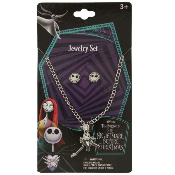 NIGHTMARE BEFORE CHRISTMAS METAL NECKLACE AND EARRING JEWELRY SET