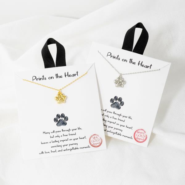 PRINTS ON THE HEART DOG PAW PENDANT NECKLACE