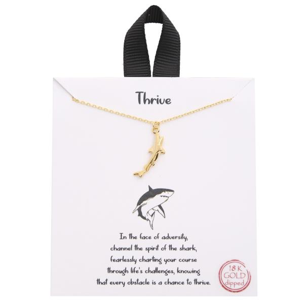 18K GOLD RHODIUM THRIVE SHARK PENDANT NECKLACE