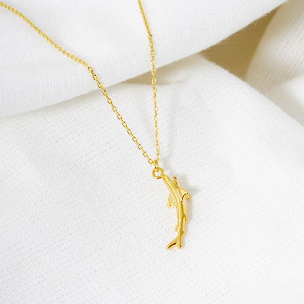 18K GOLD RHODIUM THRIVE SHARK PENDANT NECKLACE