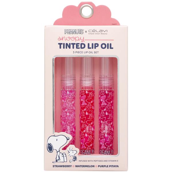CELAVI X PEANUTS SNOOPY TINTED LIP OIL 3PC SET