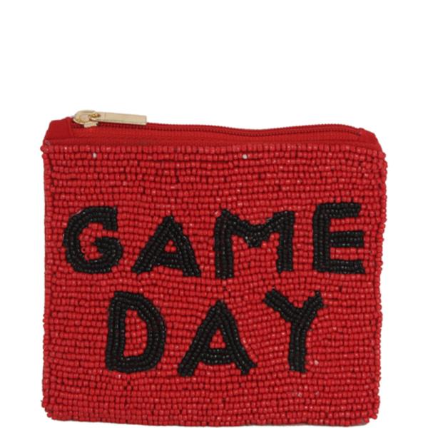 SEED BEAD GAME DAY COIN PURSE BAG